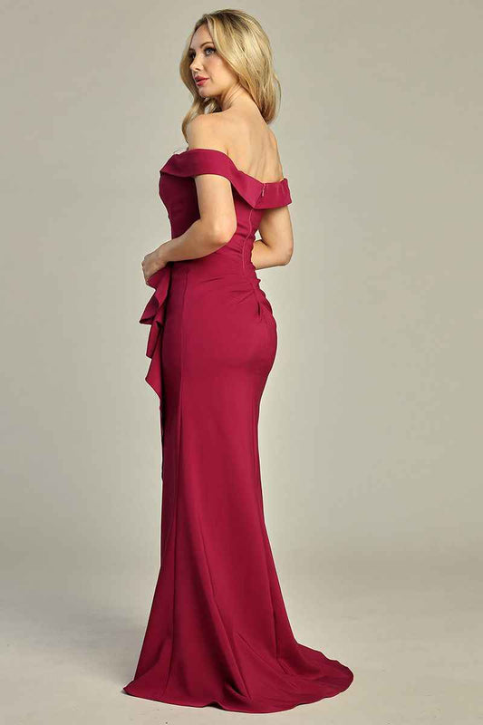 OFF THE SHOULDER SATIN DRESS