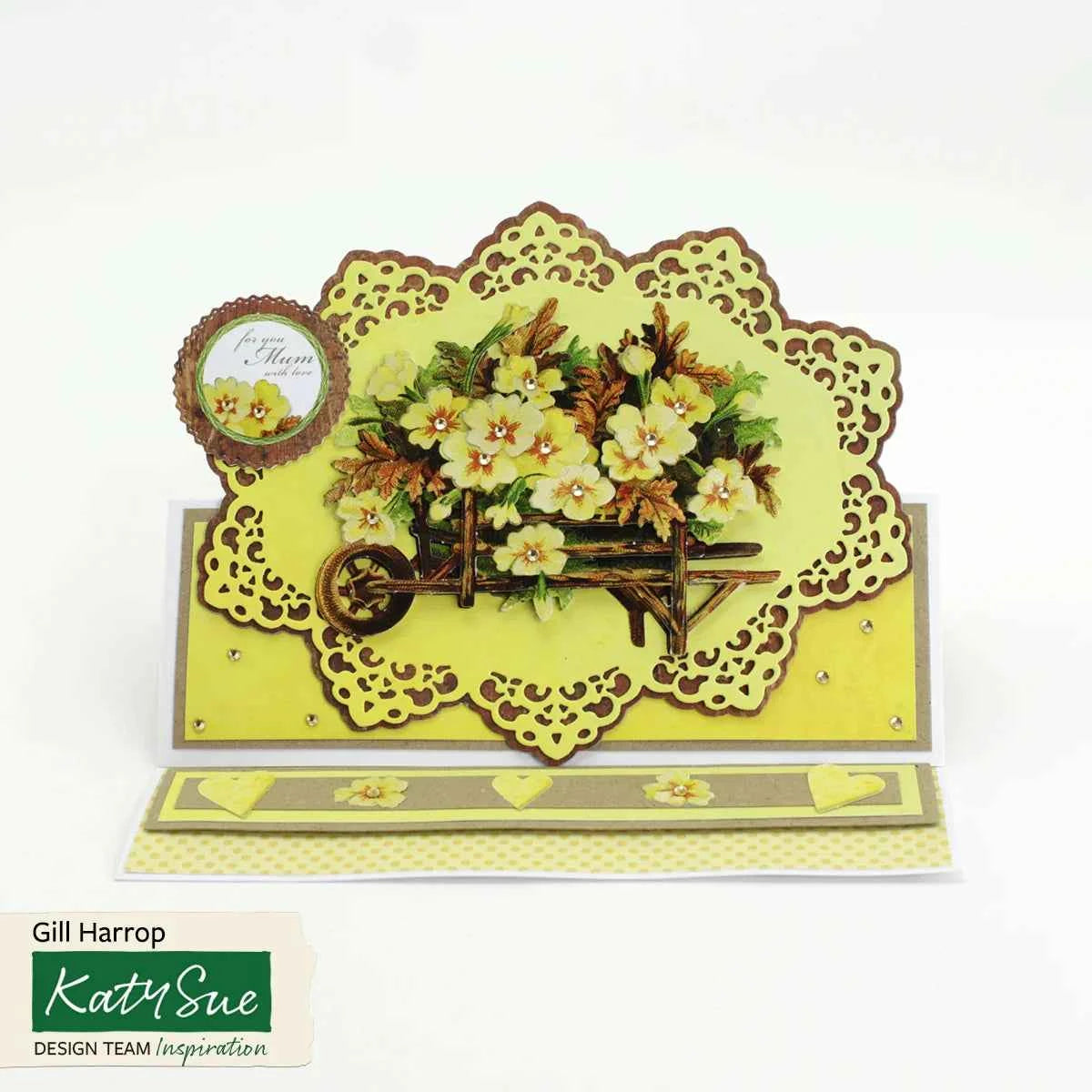Die Cut Decoupage – Primrose Wheelbarrow (Pack Of 3)