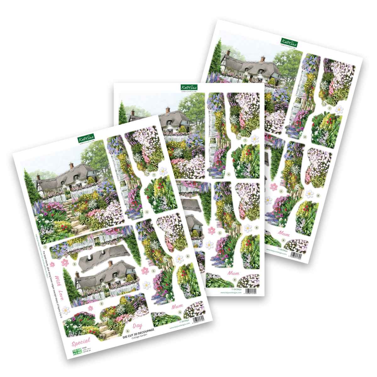 Die Cut Decoupage – Cottage Garden (Pack Of 3)
