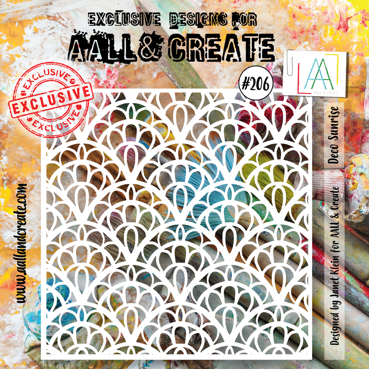 AALL and Create 6"x6" Stencil - 206 - Deco Sunrise