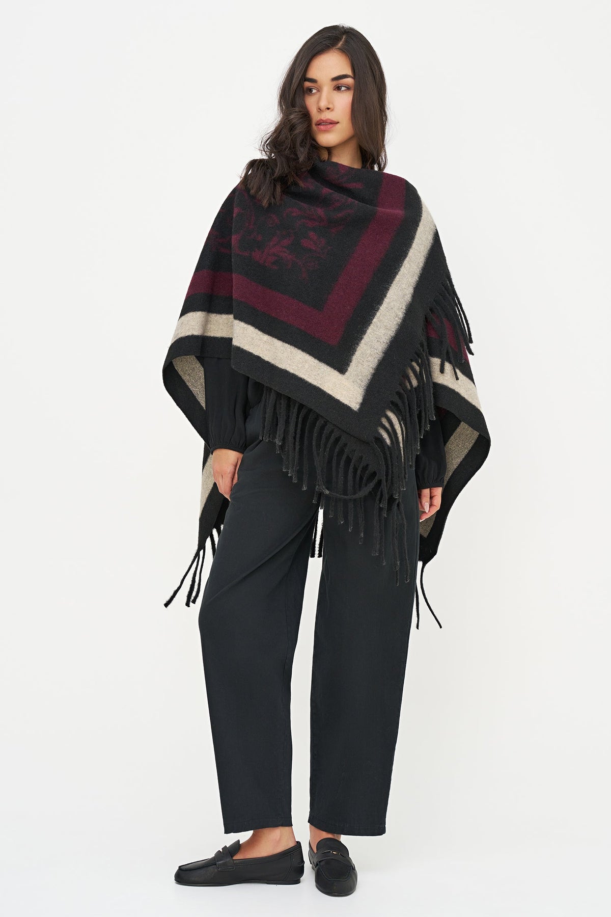 Women's Printed Woven Poncho