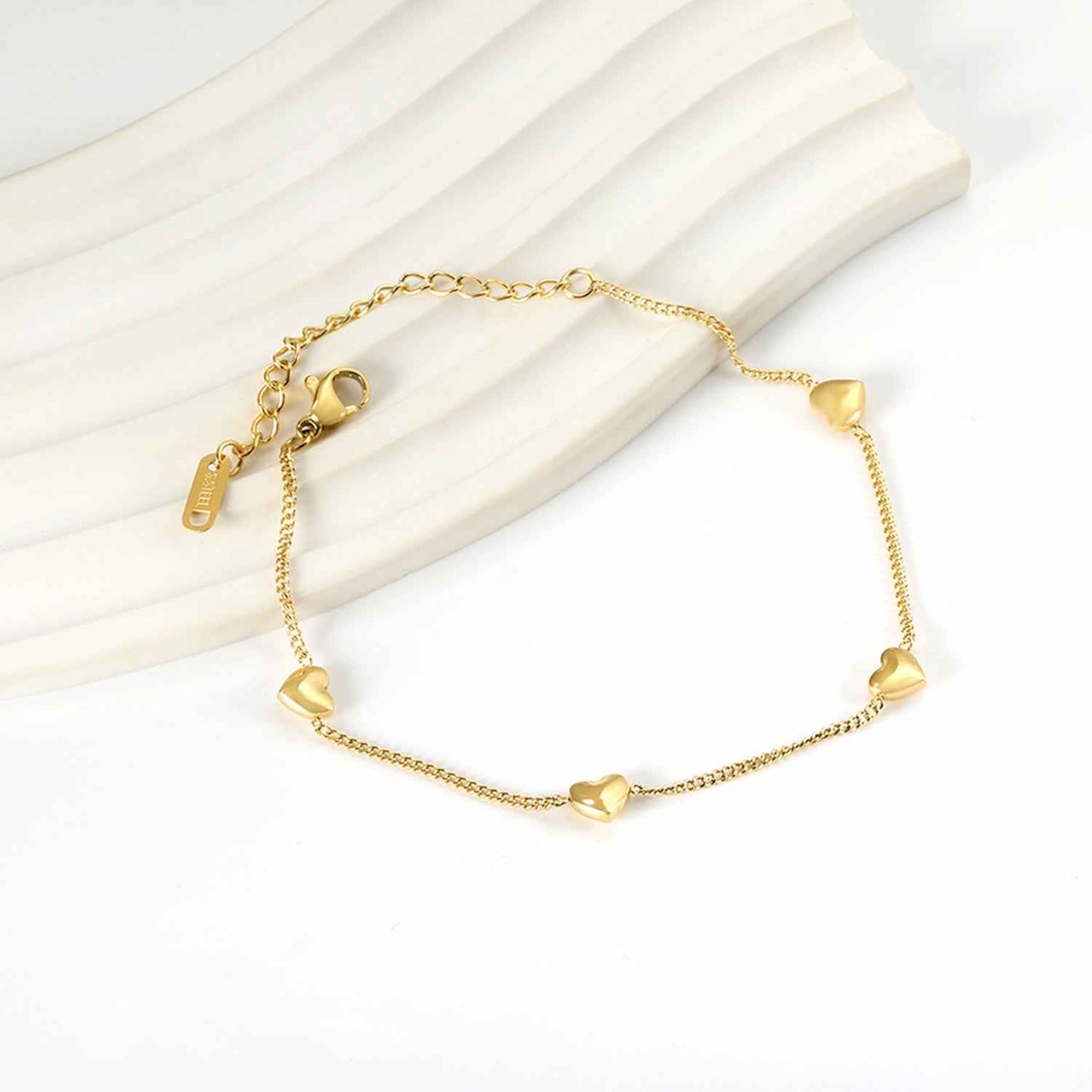 Peach Heart Charm Bracelet