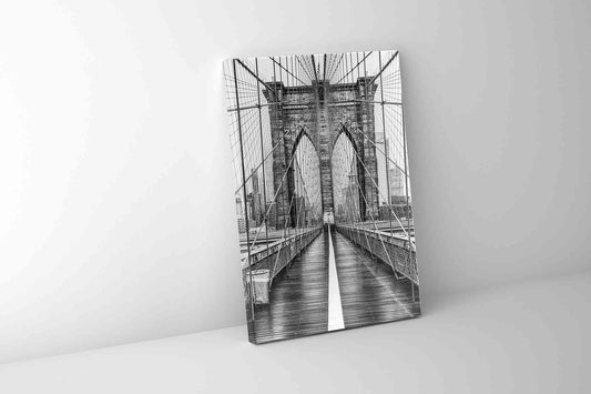 Brooklyn Bridge in Schwarz-Weiß-Skyline-Wandbild