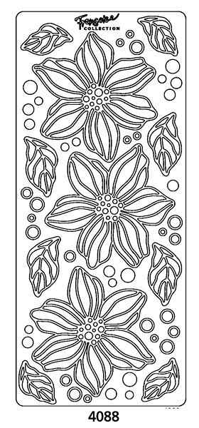 Peel Off Sticker -Large Bloom With Leaves