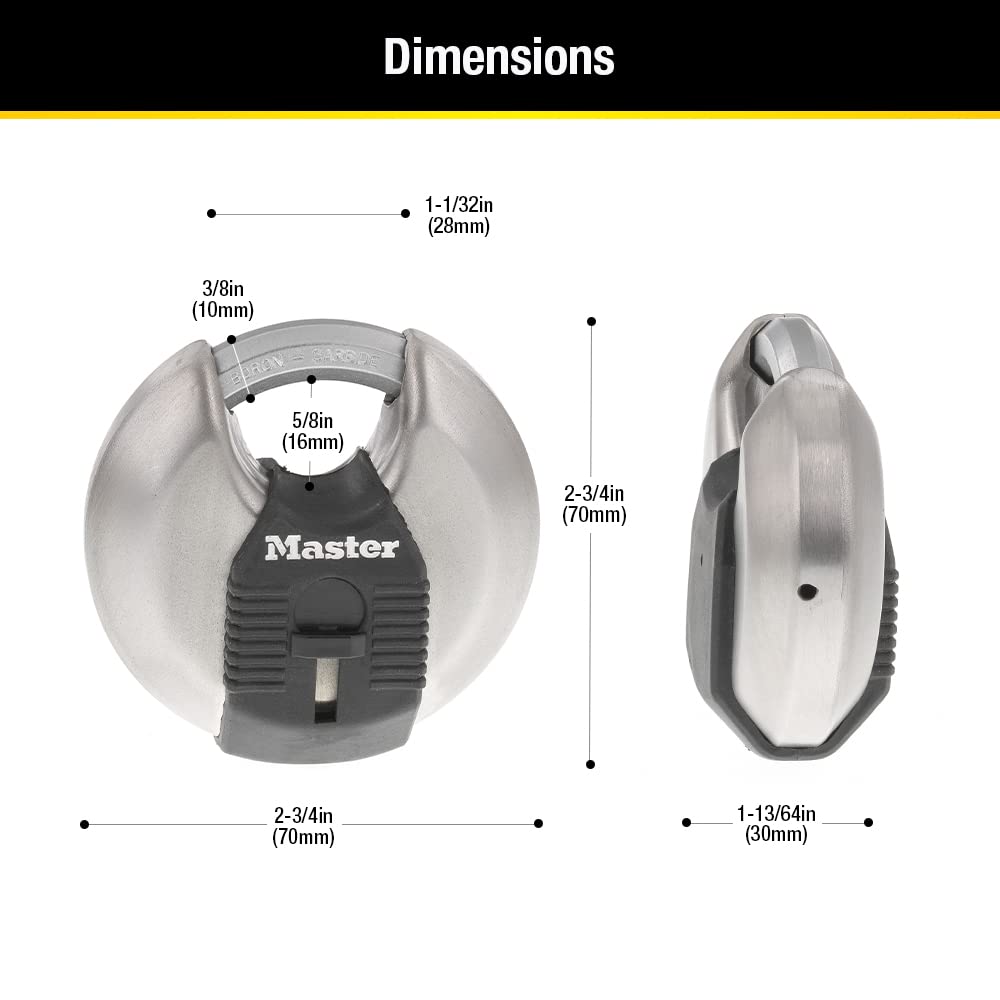 MASTERLOCK Disc Padlock (2 Pack), 2-3/4" M40XTCCSEN đ All In One Marketplace Canada