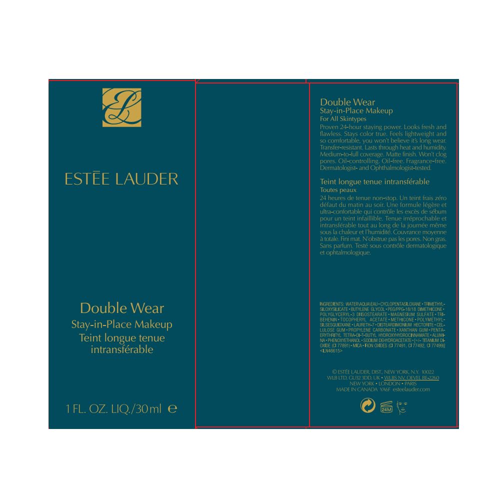 Estée Lauder Double Wear Stay-in-Place 24-Hour Long-Wear Matte Foundation, 30 ml, 1N2 Ecru 🍁 All In One Marketplace Canada
