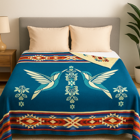 OLDTRIBES™ Twin Hummingbird Reversible Blanket