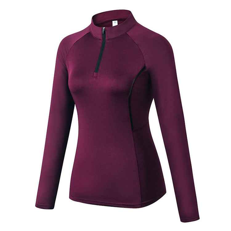Women's Yoga Stand Collar Sweater – Long Sleeve Fitness Training Top