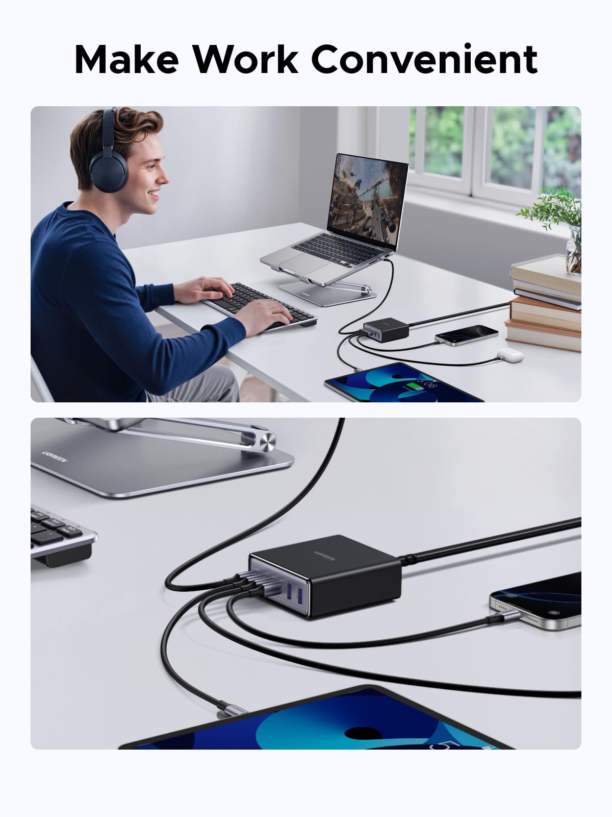 UGREEN 100W 6-Port GaN USB C Charging Station, Desktop Charger Block with 4 USB C and 2 USB A Fast Charging Compatible for MacBook Pro/Air, XPS, iPad, iPhone 17/16, Galaxy S26/S25/S24, Pixel 10/9 ๐ All In One Marketplace Canada
