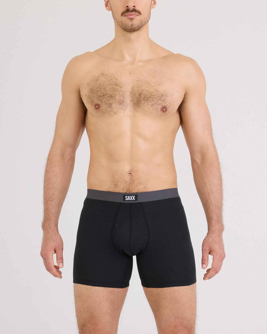 SAXX Underwear Co. Men's Core Cotton Boxer Brief Fly 3-Pack, Black/Graphite, Medium 🍁 All In One Marketplace Canada