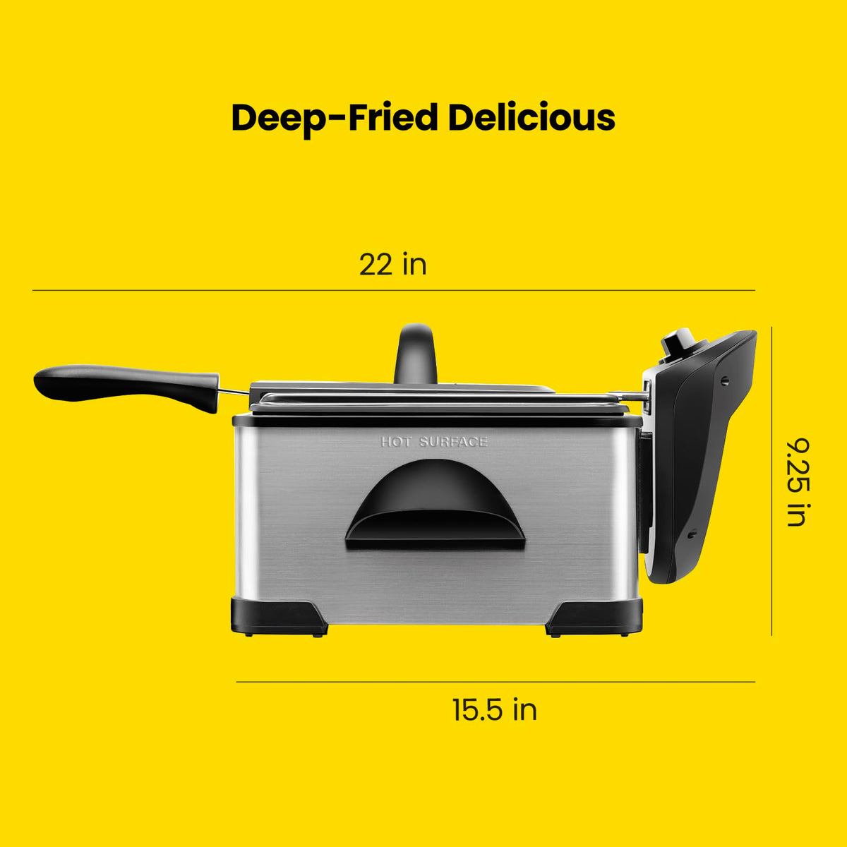 Chefman 4.3 Liter Deep Fryer with Basket for Home Use, XL Jumbo Size Fry Basket Strainer, Adjustable Temperature & Timer Fish Fryer, Chicken Fryer, French Fry Maker, Gifts for Cooks, Stainless Steel ๐ All In One Marketplace Canada