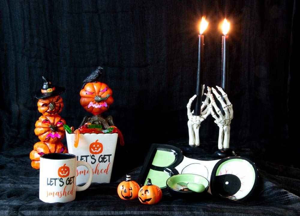 Boston International Halloween Taper Candle Holders, Set of 2-3 x 8-Inches, Skeleton Hands