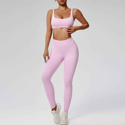 Women’s High-Waisted Quick-Dry Running Set – Two-Piece Sports & Workout Outfit