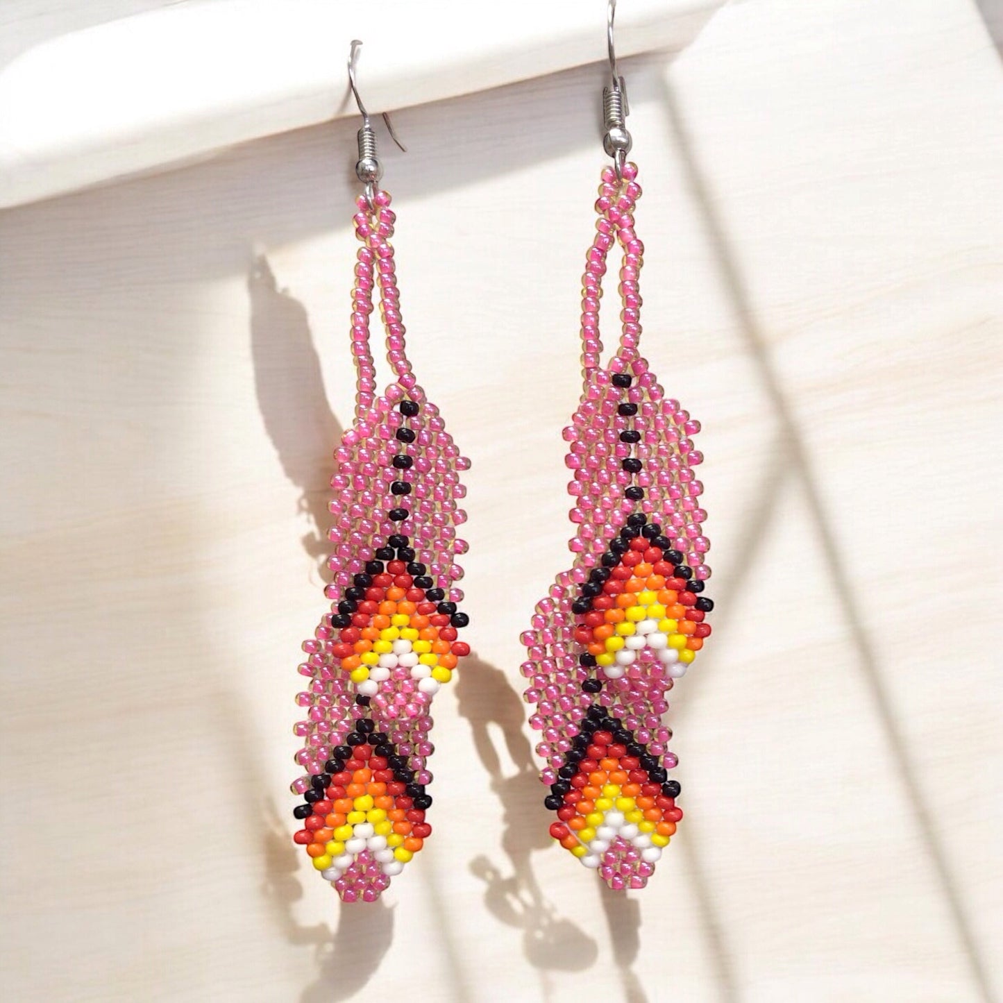 OldTribes™rose pink Beaded Earrings