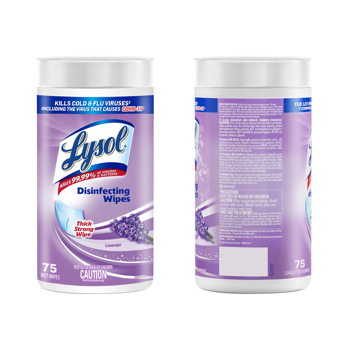 Lysol Disinfecting Wipes, Thick Cleaning Wipes with Micro Pocket Pattern for Home & Electronics, Eliminates Germs on 100+ Surfaces, Removes Allergens, Lavender Scent, 6 x 75 Count (450 Total Wipes) đ All In One Marketplace Canada