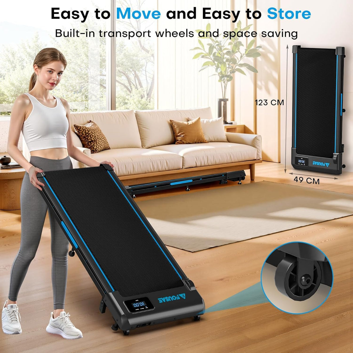 Walking Pad with 9% Incline, FOUSAE 3 in 1 6.2 MPH Treadmill for Home with Double Frame 330 LB Weight Capacity, 2.5 HP Under Desk Walking Pad Treadmill with 12 HIIT Programs, Magnetic Remote Control đ All In One Marketplace Canada