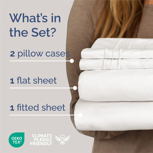 King 4 Piece Sheet Set - Comfy Breathable & Cooling Sheets - Hotel Luxury Bed Sheets for Women & Men - Deep Pockets, Microfiber, Extra Soft and Wrinkle Free Sheet - Antique White Oeko-Tex Bed Sheets 🍁 All In One Marketplace Canada