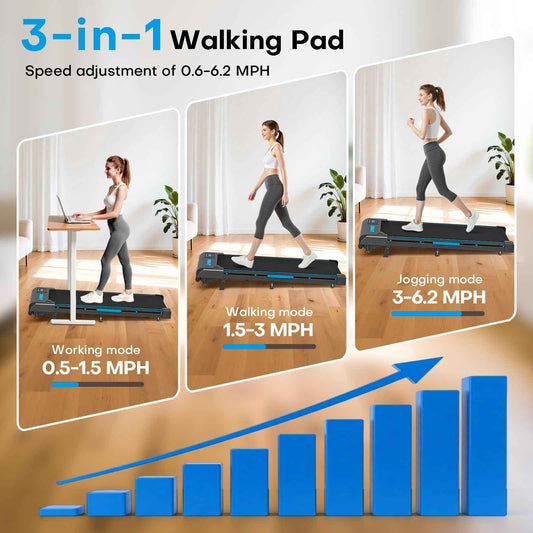 Walking Pad with 9% Incline, FOUSAE 3 in 1 6.2 MPH Treadmill for Home with Double Frame 330 LB Weight Capacity, 2.5 HP Under Desk Walking Pad Treadmill with 12 HIIT Programs, Magnetic Remote Control ๐ All In One Marketplace Canada