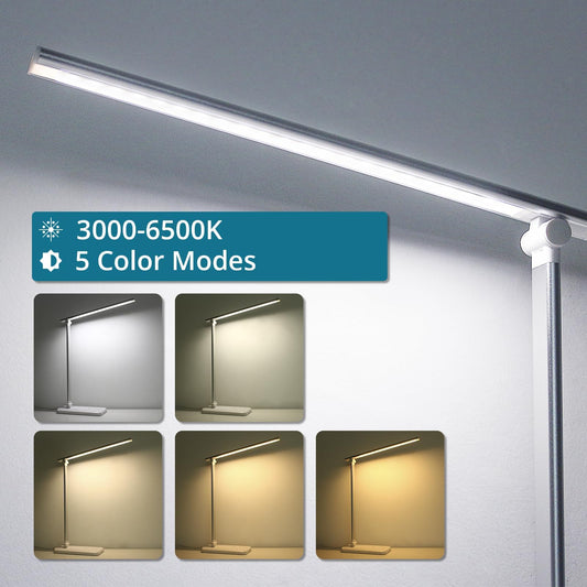 Semlos Desk Lamp, Dimmable LED Table Lamp with 25 Lighting Modes, Eye-Caring Touch Control Desk Light, 45 Min Auto Timer & Memory, White ๐ All In One Marketplace Canada