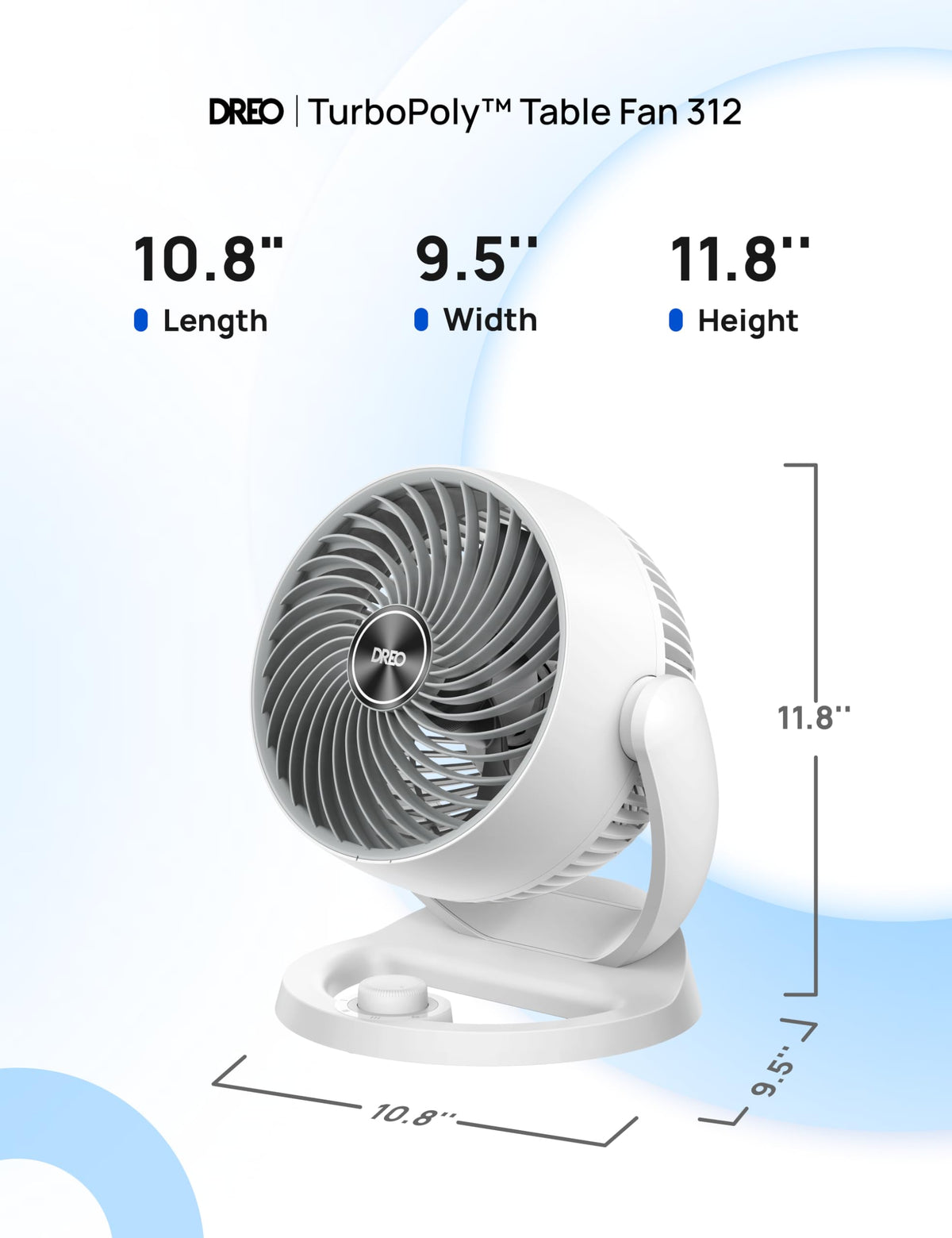 DREO Fan for Bedroom, 12 Inches, 70ft Powerful Airflow, 25db Quiet Table Air Circulator Fans for Whole Room, 120° Adjustable Tilt Desk Fan, 3 Speeds, Desktop Fan for Home, Office, Kitchen, RV š All In One Marketplace Canada