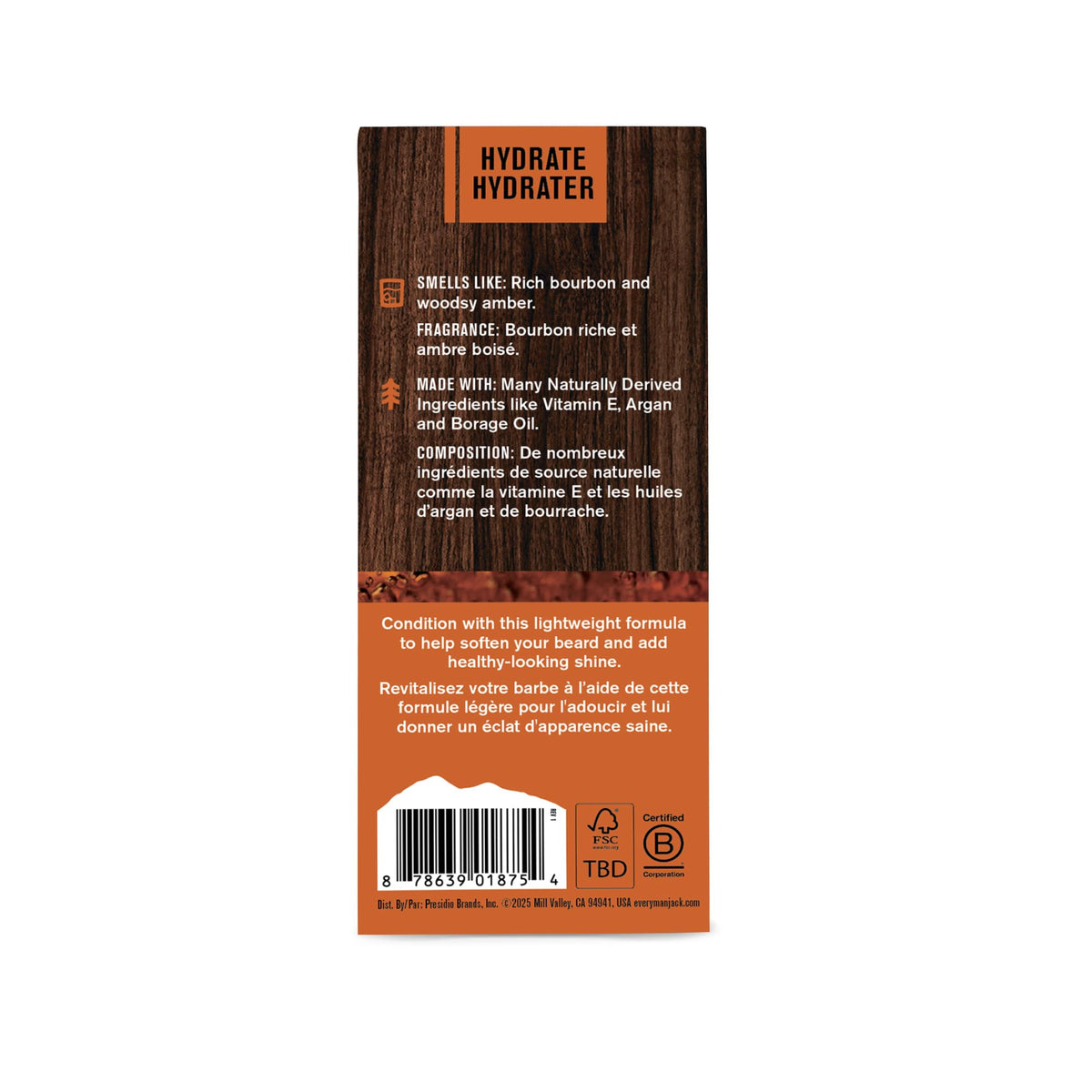 Every Man Jack Mens Beard Oil - Subtle Aged Bourbon Fragrance - Deeply Moisturizes and Softens Your Beard and Adds a Natural Shine - Naturally Derived with Shea Butter- 30 mL ๐ All In One Marketplace Canada