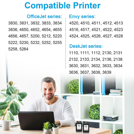 63XL Ink Cartridge Black for HP 63 Ink Cartridges for HP63 for HP63XL Black, Compatible for HP Envy 4520 4522 Officejet 3830 5255 3833 4650 DeskJet 3630 3632 1112 Printer ๐ All In One Marketplace Canada