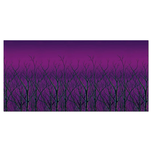 Beistle Spooky Forest Treetops Wall Backdrops, 4' x 30', 2 Pack - Purple Halloween Decoration, Photo Backdrop, Easy to Adhere Wall Covering