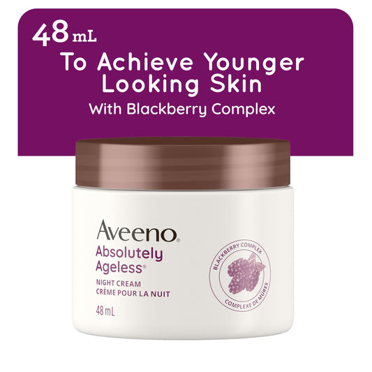 Aveeno Absolutely Ageless Night Cream/Aveeno Absolutely Ageless Restorative Night Cream, Anti Aging Moisturizer, Vitamins, Blackberry Complex, 48-mL 🍁 All In One Marketplace Canada