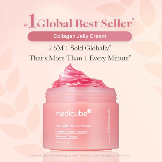 medicube Collagen Jelly Cream- Niacinamide & Freeze-Dried Hydrolyzed Collagen-Boosts skin barrier hydration & gives 24h Glow & Firmer looking skin | No artificial color, Korean skincare (3.71 fl.oz. 110ml) 🍁 All In One Marketplace Canada