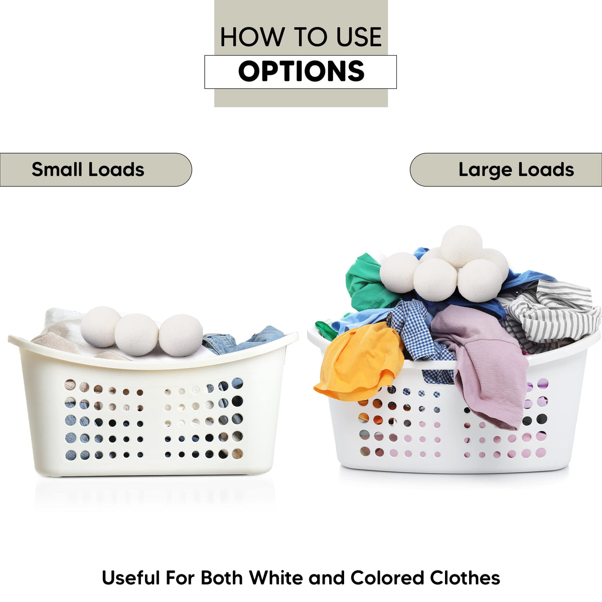 RAYTRADE XL Wool Dryer Balls 6-Pack 100% Made of Organic New Zealand Wool Reduces Clothing Wrinkles and Saves Drying Time Reusable Natural Fabric Softener Stocking Stuffer Gifts (White) š All In One Marketplace Canada