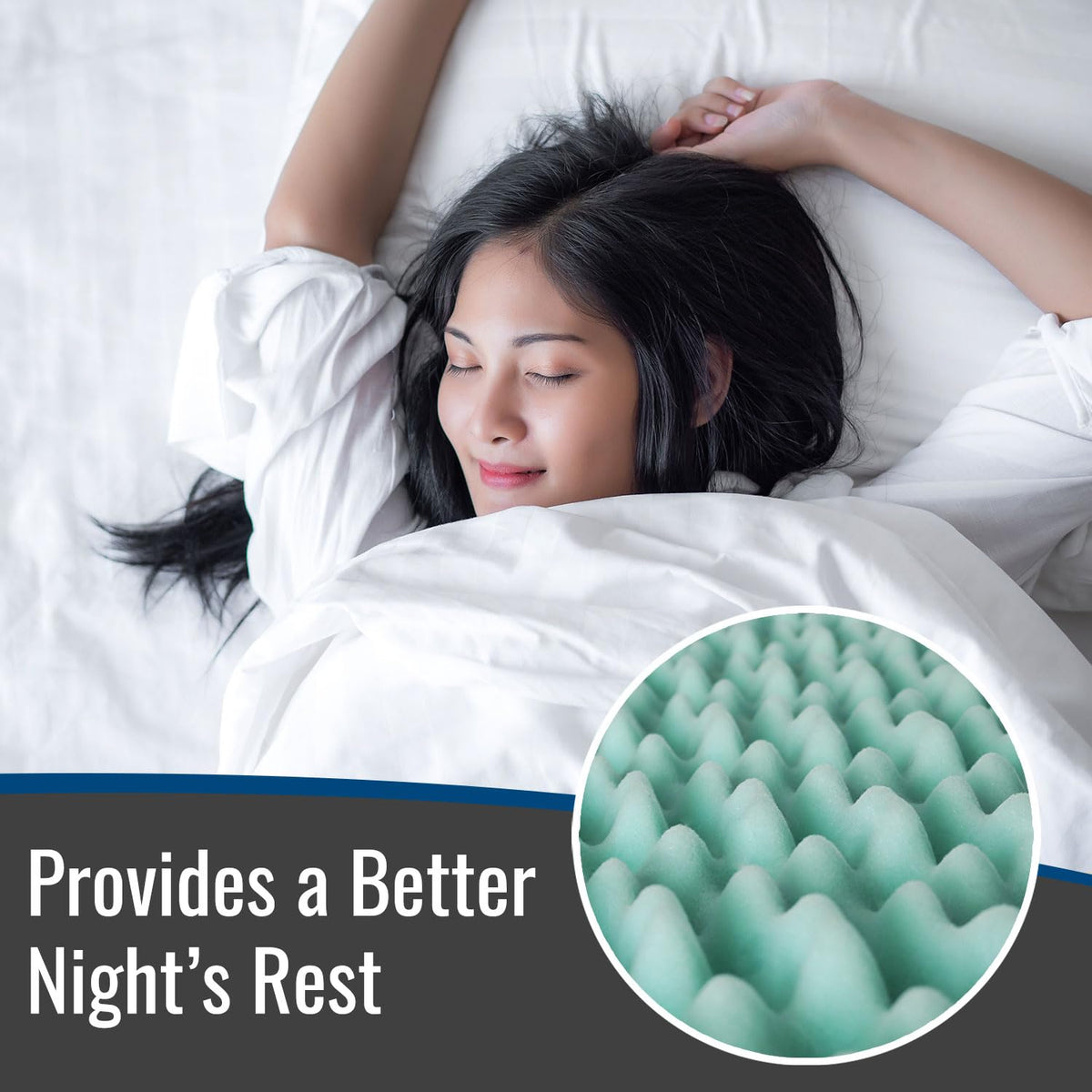 DMI Foam Mattress Topper, Egg Crate Foam Pad, Mattress Pad and Bed Topper for Support, Air Circulation, Pressure Relief and Weight Distribution, Twin Size Mattress, 33 x 72 x 2,Blue đ All In One Marketplace Canada
