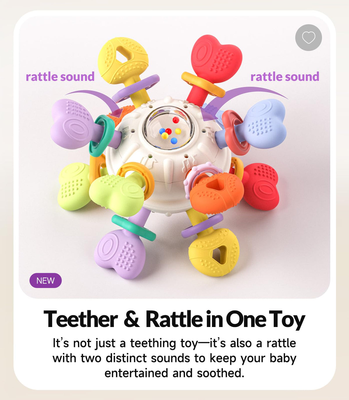 Infinno Baby Teething Toy with Rattle Spinner, BPA-Free Silicone for Baby đ All In One Marketplace Canada