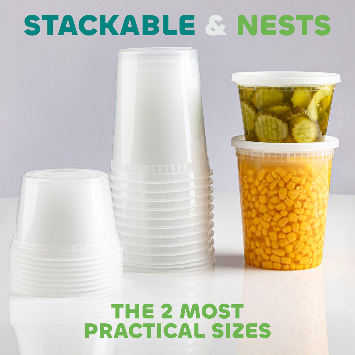 Deli Food Containers with Lids - (16 Sets) 8-32 Oz Quart Size & 8-16 Oz Pint Size Airtight Food Storage Takeout Meal Prep Containers, BPA-Free, Dishwasher, Microwave Safe đ All In One Marketplace Canada
