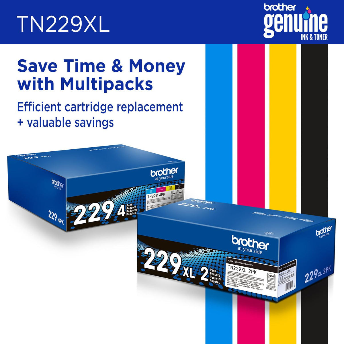 Brother Original TN229XLC High-Yield Cyan Toner Cartridge, Higher Yield for Value, Original Toner Replacement cartridges, for Brother Laser Printers HL-L3220CDW, HL-L3280CDW, MFC-L3720CDW, and More 🍁 All In One Marketplace Canada
