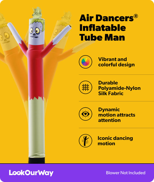 LookOurWay 10ft Monster Air Dancers Inflatable Tube Man Attachment | Halloween Inflatables Outdoor Decoration | Wacky Waving Halloween Blow Up for Yard Display or Business (Blower Not Included)