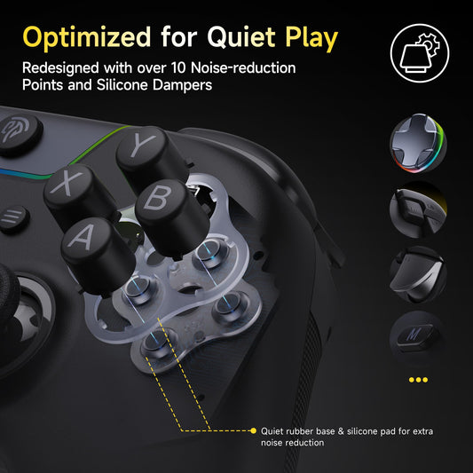 EasySMX X05 Pro Wireless PC Controller, Upgraded 2-Stage Triggers, Soft Click Buttons, Hall Joysticks, 1000Hz Polling, 8-Way D-Pad, 1000mAh Battery, Multi-Platforms Controller for PC/Switch/Android/iOS, Black 🍁 All In One Marketplace Canada