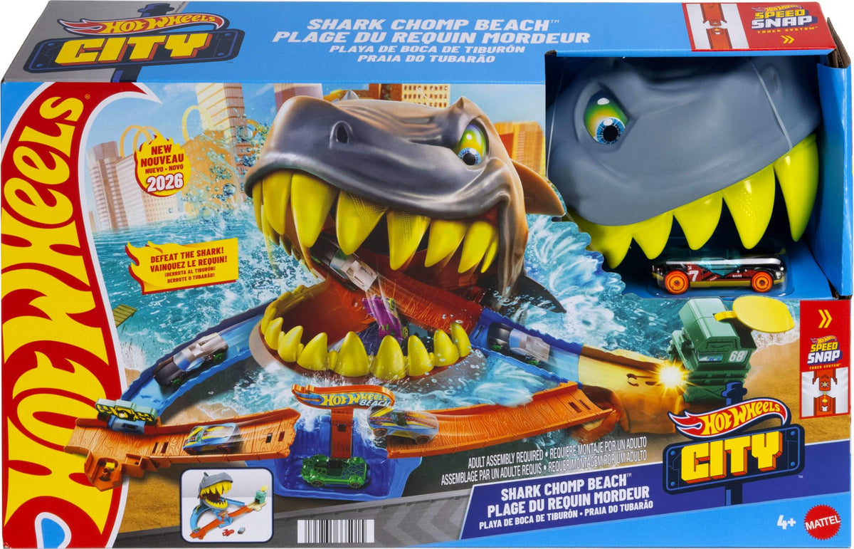 Hot Wheels City Shark Chomp Beach Playset & 1:64 Scale Toy Car ๐ All In One Marketplace Canada