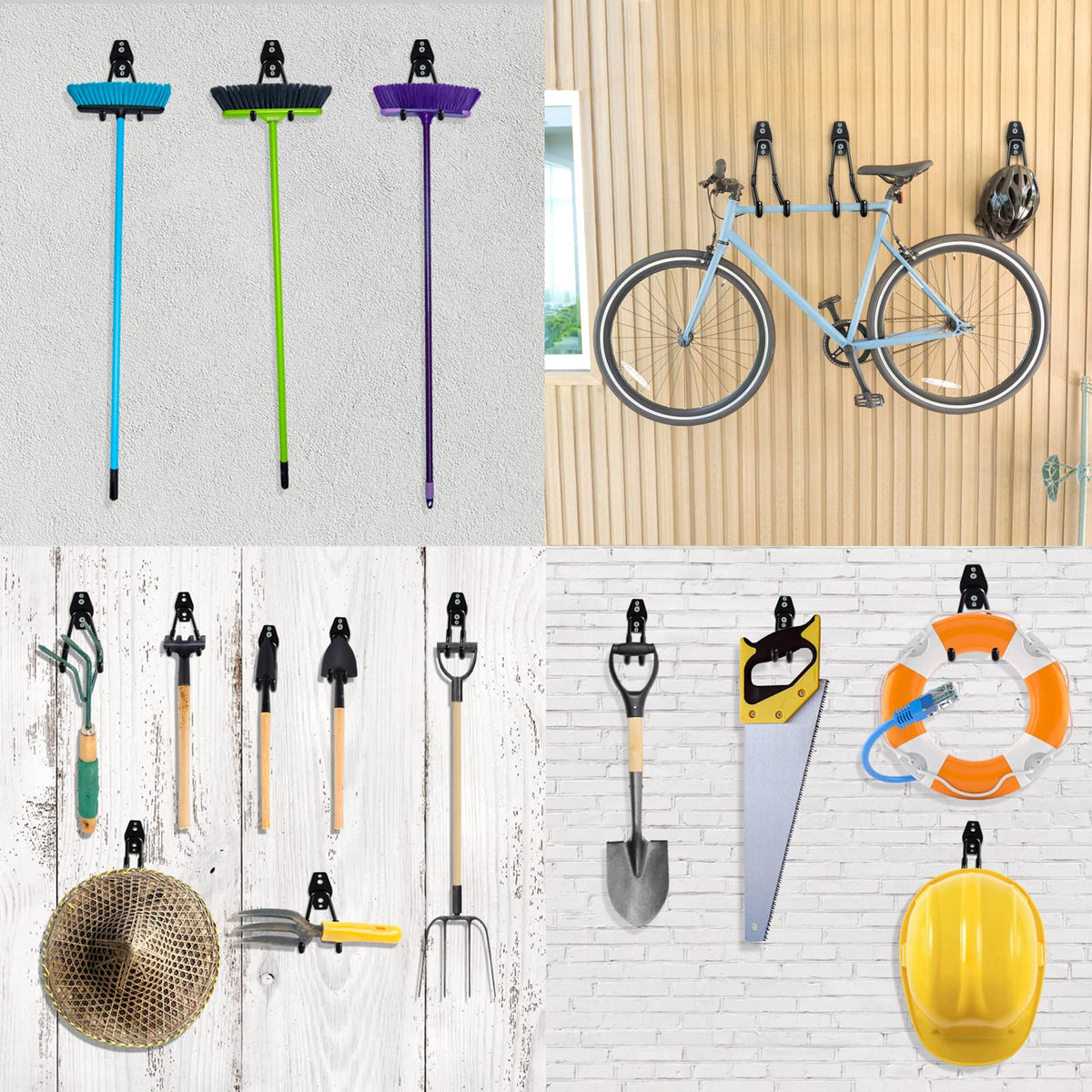 Garage Hooks Heavy Duty Utility Steel with Anti-Slip Coating Wall Mount Storage Organizer for Hanging Power and Garden Tools, Ladders, Hose, Bikes, Ropes, Bulk Items, and More (12 Pack Orange) đ All In One Marketplace Canada