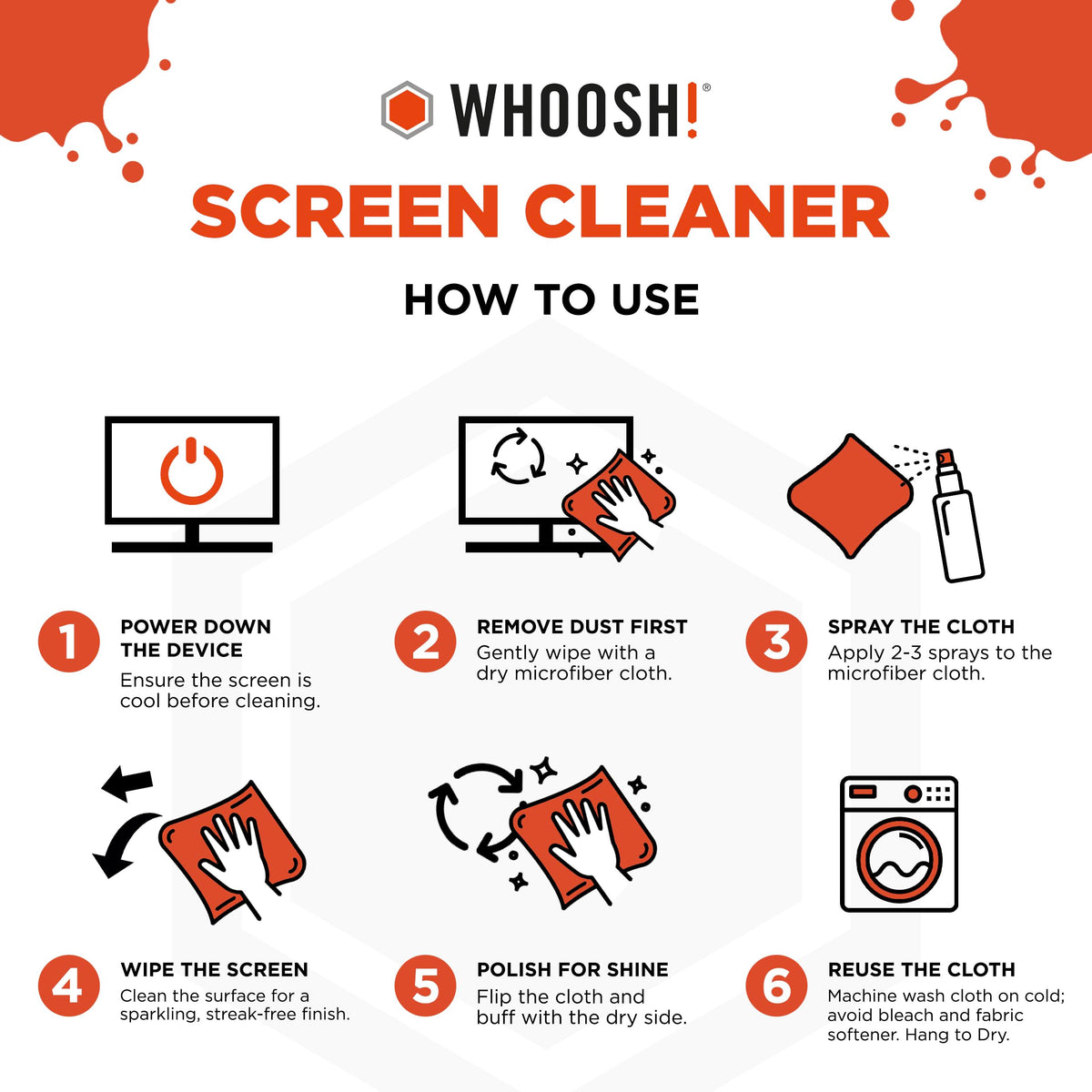 WHOOSH! Screen Shine Go 30 ml – Refillable Laptop Cleaner, Safe Streak-Free Glasses Cleaning Spray for TV, OLED, MacBook, Monitor or Car, Includes 15x15 cm PROTX2 Microfiber Cloth 🍁 All In One Marketplace Canada