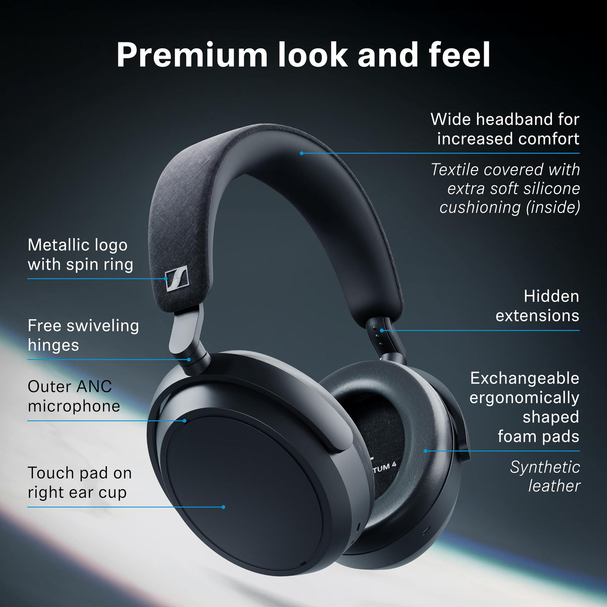 Sennheiser Momentum 4 Wireless Headphones, ANC, 60 Hr Battery, Teal đ All In One Marketplace Canada