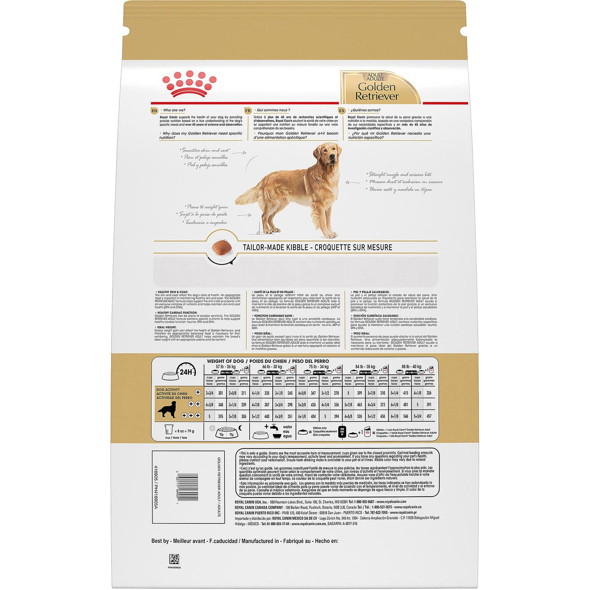 Royal Canin Golden Retriever Adult Dry Dog Food, 30 lb bag ๐ All In One Marketplace Canada
