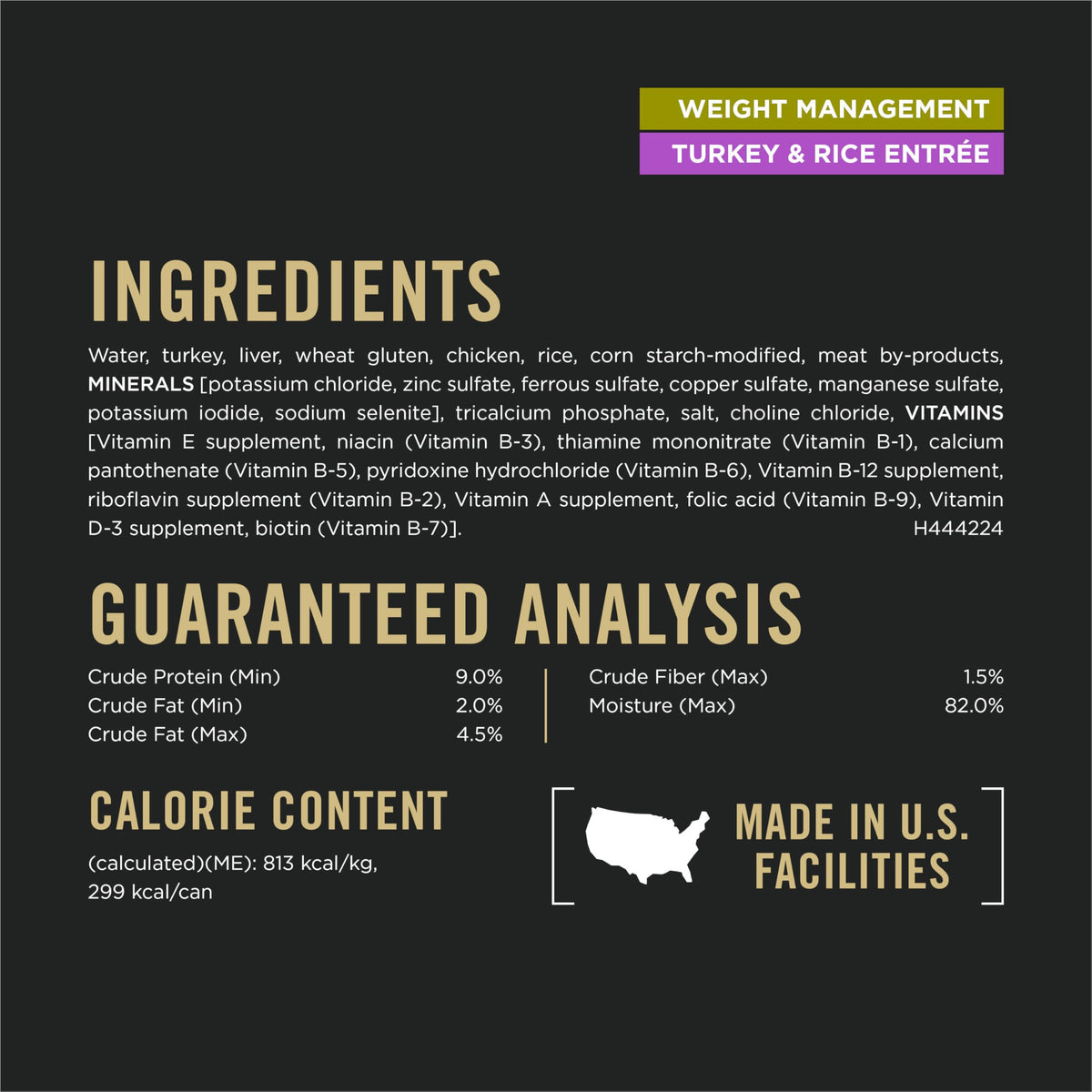 Purina Pro Plan Weight Management Wet Dog Food, Classic Turkey & Rice Entree - 368 g Can (12 Pack) ๐ All In One Marketplace Canada