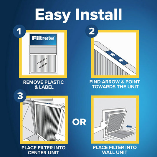Filtrete 16x25x1 AC Furnace Air Filter, MPR 700, MERV 8, Tough on Pollen, Easy on Airflow, 3-Month Pleated 1-Inch Electrostatic Air Cleaning Filter, 4-Pack (Actual Size 15.68 x 24.56 x 0.78 in) 🍁 All In One Marketplace Canada