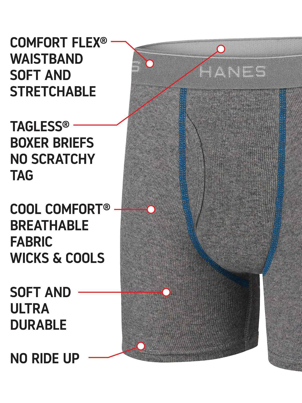 Hanes boys 5 Pack Breathable Boxer Briefs, Assorted, Medium US 🍁 All In One Marketplace Canada