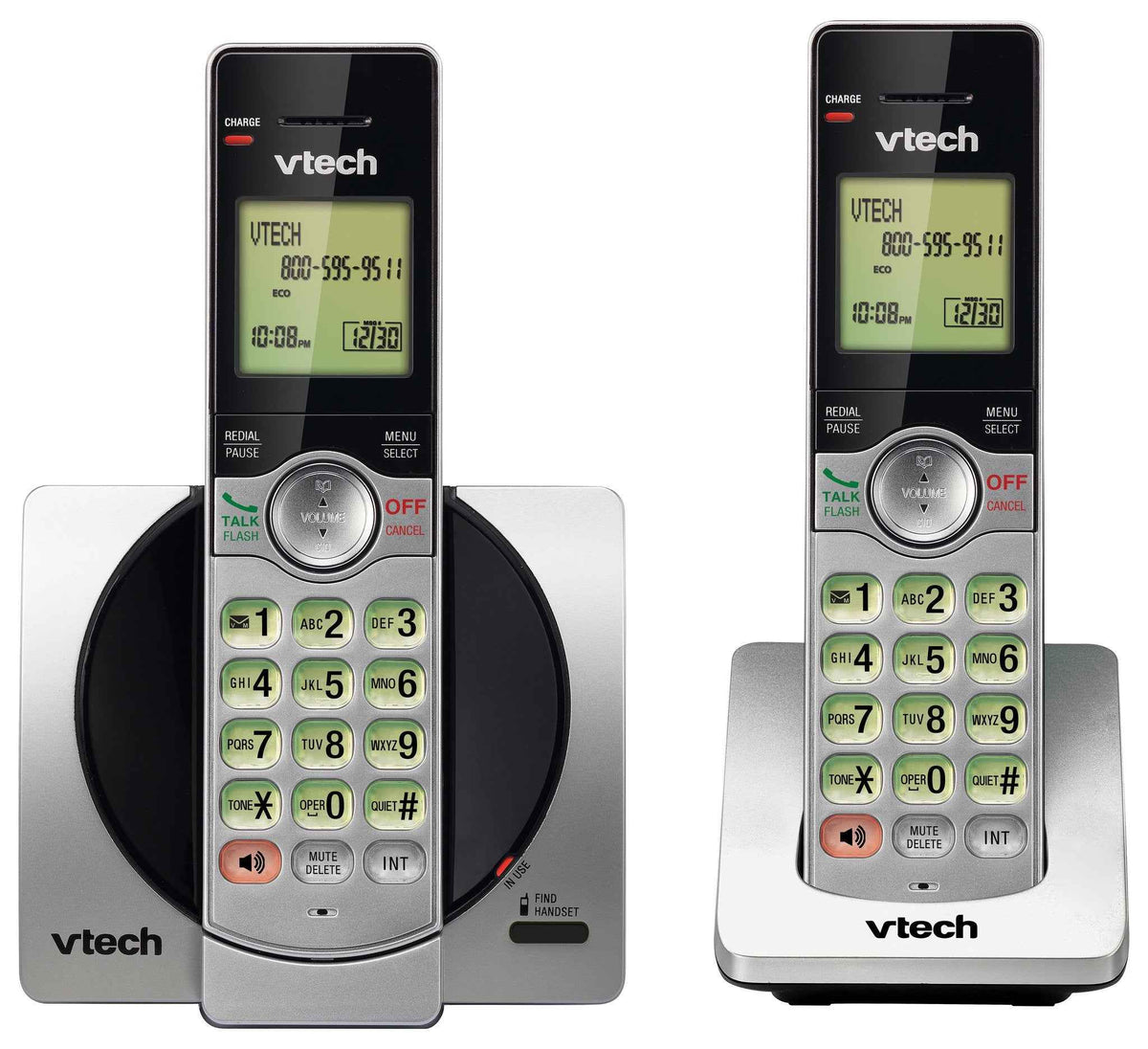 VTech DECT 6.0 Dual Handset Cordless Phones with CID, Backlit Keypads and Screens, Full Duplex Handset Speakerphones, and Call Block Silver/Black 🍁 All In One Marketplace Canada