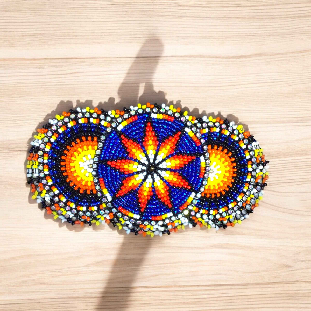 Blue Native American Beaded Barrettes