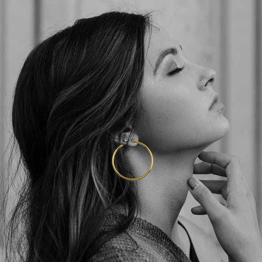 Style BIANCA Gold: Classic Essential Everyday Basic Round Gold Hoops. Available in 7 Sizes - 1cm to 6cm