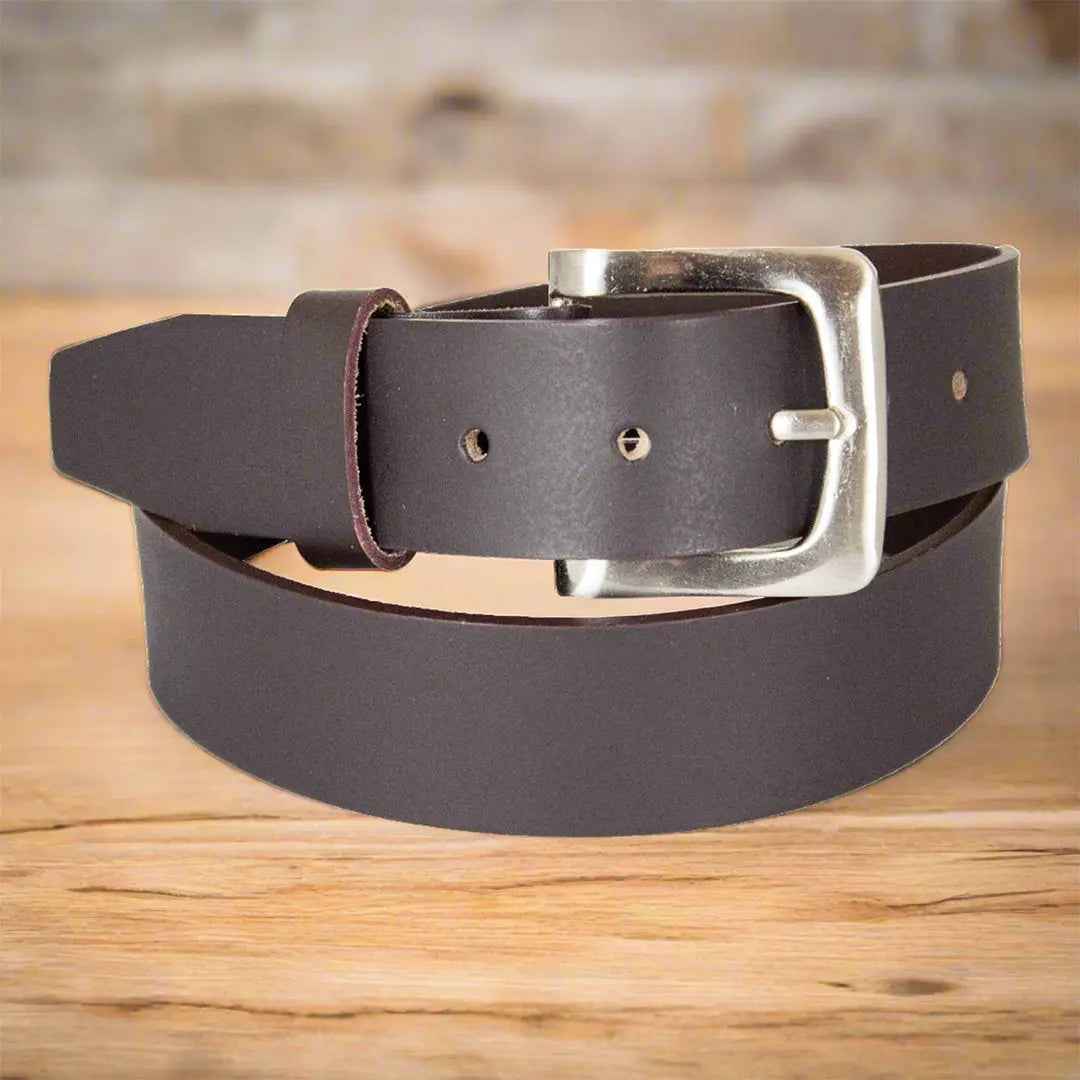 BOL Men's Removable Buckle Smooth Leather Belt