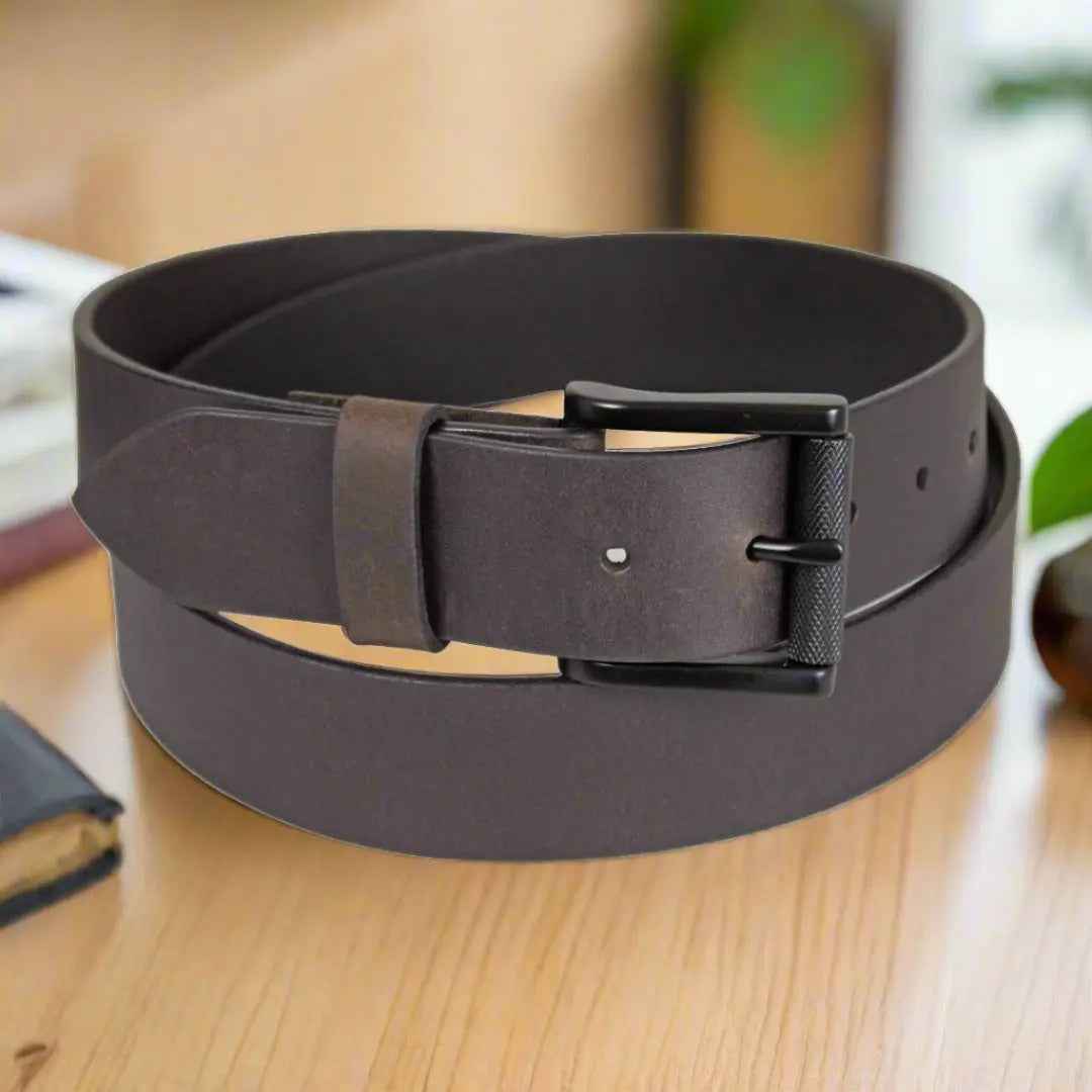 BOL Men's Removable Buckle Solid Leather Belt