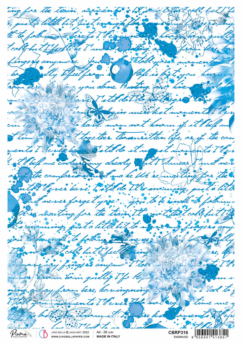 Rice Paper A4 Piuma Engraved - 5 Sheets